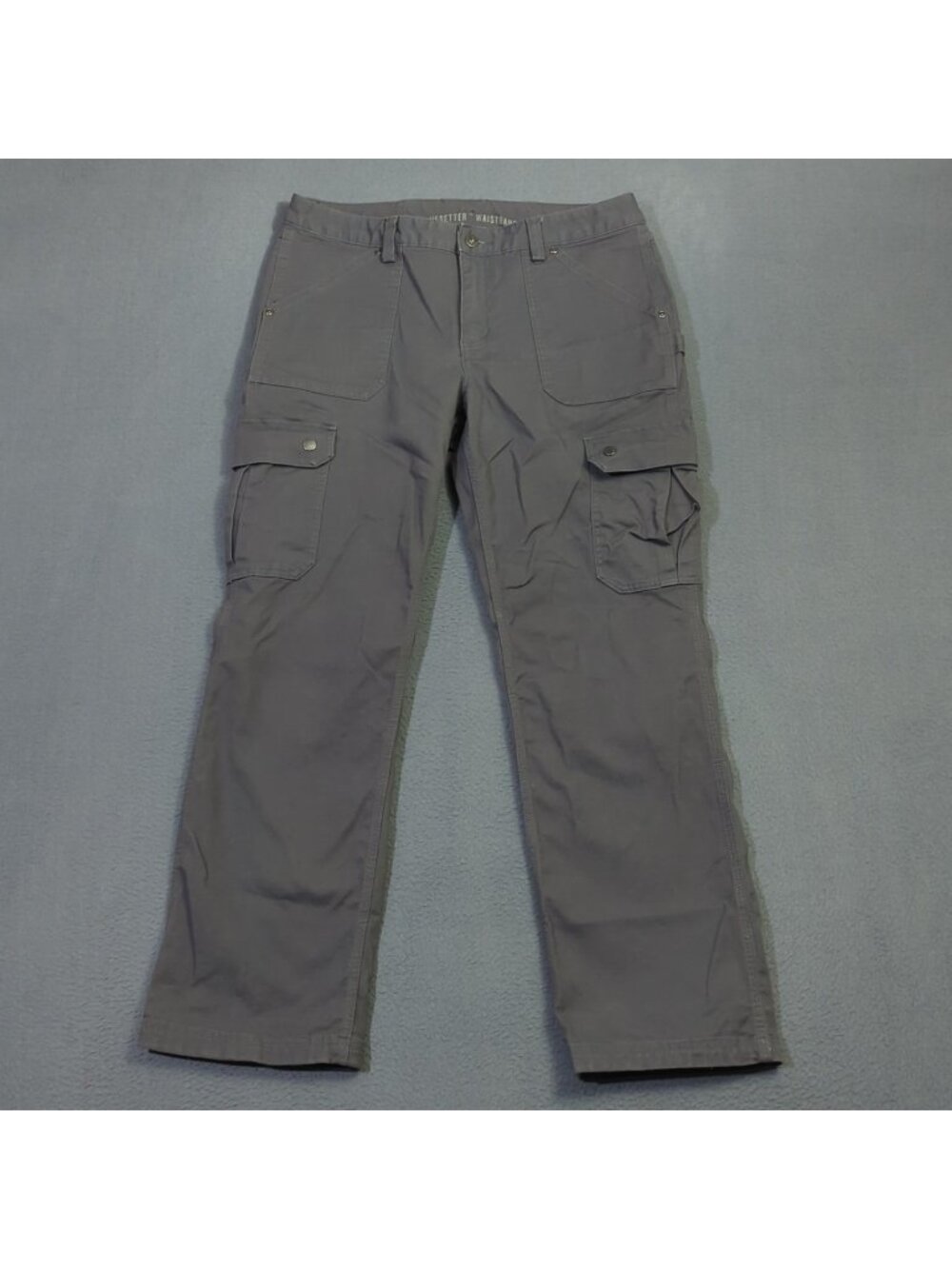 Duluth Trading Co Pants Women's 10x31 Gray Flex Fire Hose Relaxed Leg Cargo Work